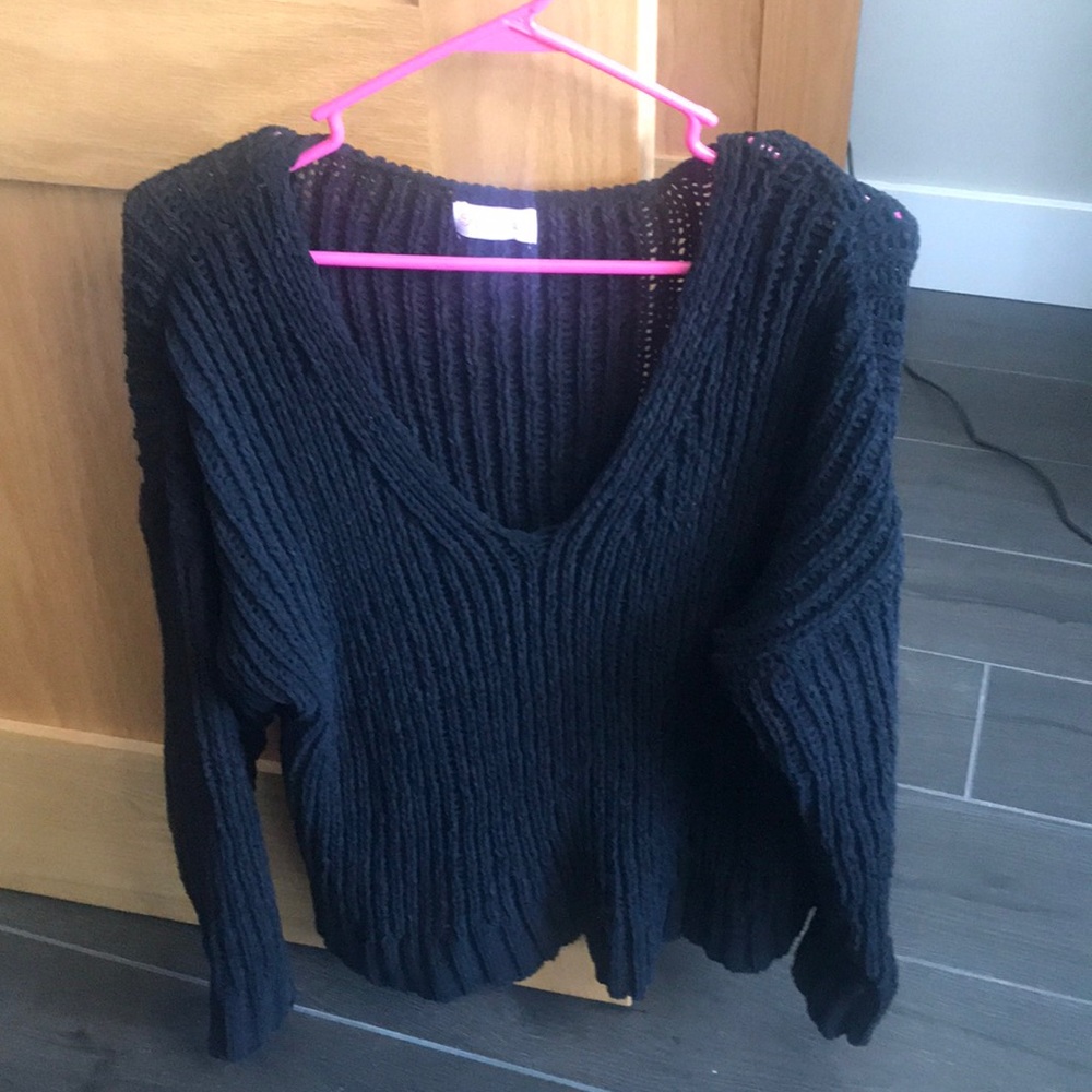 Black v-neck sweater